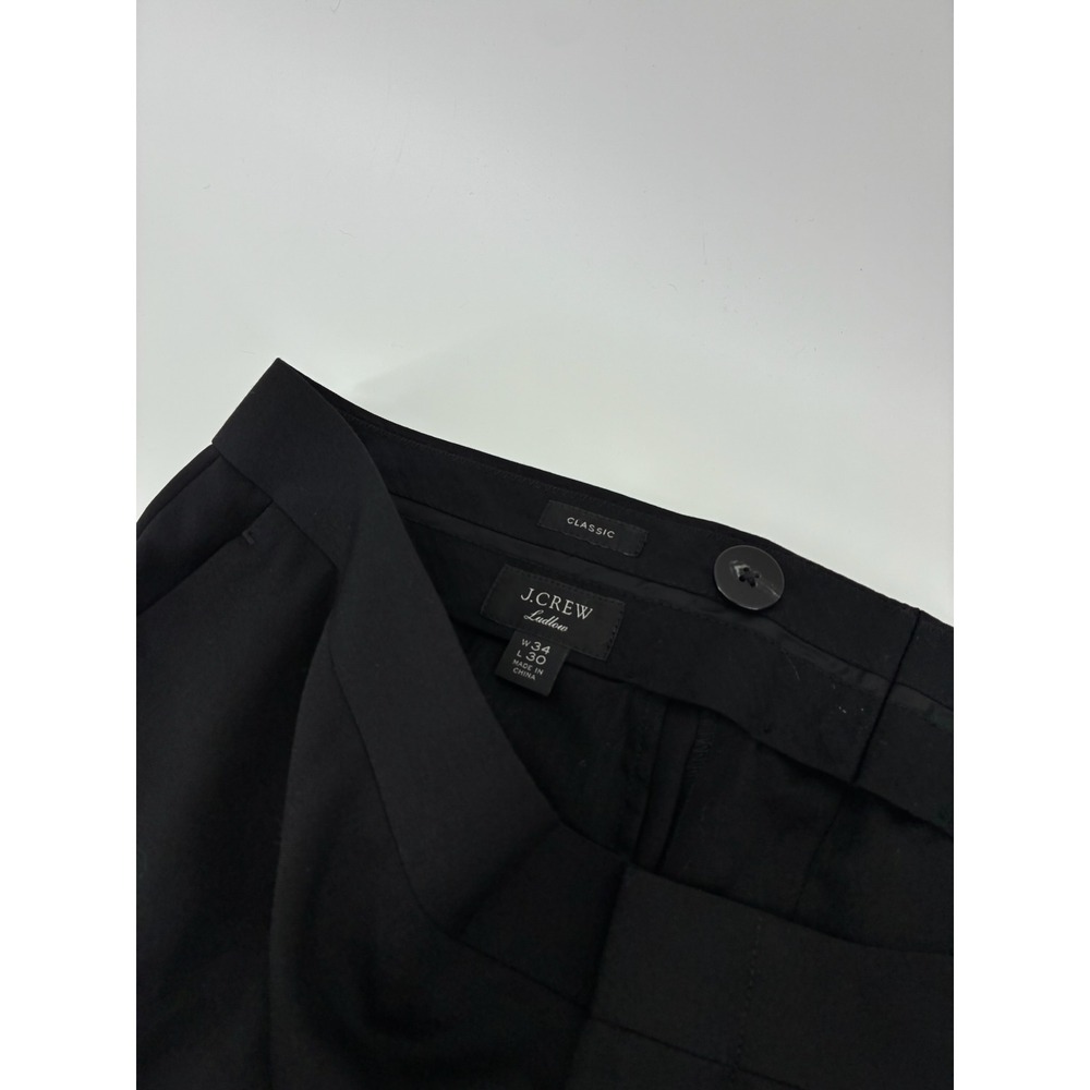 J.Crew Ludlow Classic Fit Wool Suit Pants Black 34x30 Dress Tuxedo Trousers